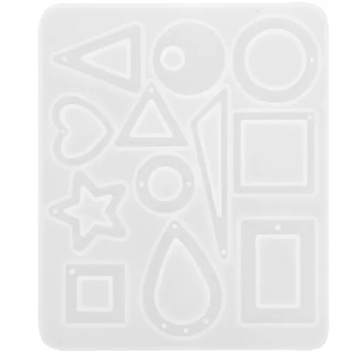 Moule silicone pour réaliser des pendentifs et intercalaires évidés en résine x1