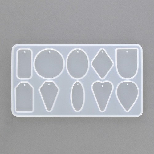 Moule silicone pour réaliser des pendentifs géométriques en résine x1