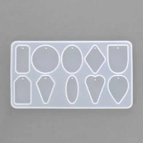 Moule silicone pour réaliser des pendentifs géométriques en résine x1