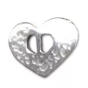Intercalaire coeur 28x22 mm Placage Argent fin vieilli x1
