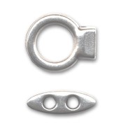 Fermoir T  27 mm Placage Argent fin vieilli x1|raw }}