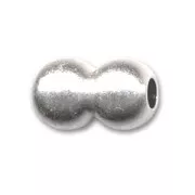 Fermoir aimanté boules pour cordon 3 mm Placage Argent fin vieilli x1