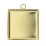 Pendentif médaillon pour cabochon 20x20 mm - Doré x1