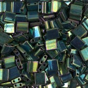 Miyuki Tila Beads 5x5x1.9 mm TL-0468 - Dark Green Iris Metallic x10g