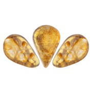Perles en verre Amos® par Puca® 5x8 mm Crystal Gold Spotted x10g|raw }}