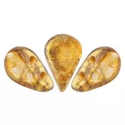 Perles en verre Amos® par Puca® 5x8 mm Crystal Gold Spotted x10g