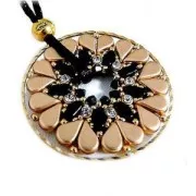 Perles en verre Amos® par Puca® 5x8 mm Crystal Gold Spotted x10g