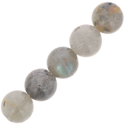 Perles rondes 8 mm en pierre gemme Labradorite x10