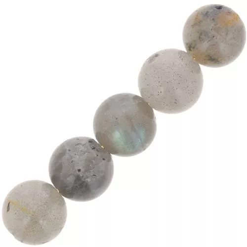 Perles rondes 8 mm en pierre gemme Labradorite x10