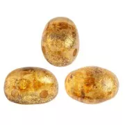Perles en verre Samos® par Puca® 7x5 mm Crystal Gold Spotted x10g