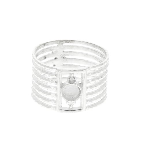 Bague semainier rigide pour cabochon 4 mm - Taille 50 - Argent 925 x1