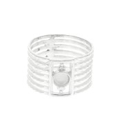 Bague semainier rigide pour cabochon 4 mm - Taille 54 - Argent 925 x1|raw }}