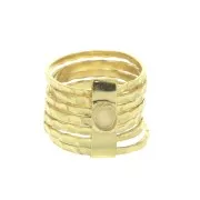 Bague semainier pour cabochon 4 mm - Taille 54 - Argent 925 Doré à l'or fin x1