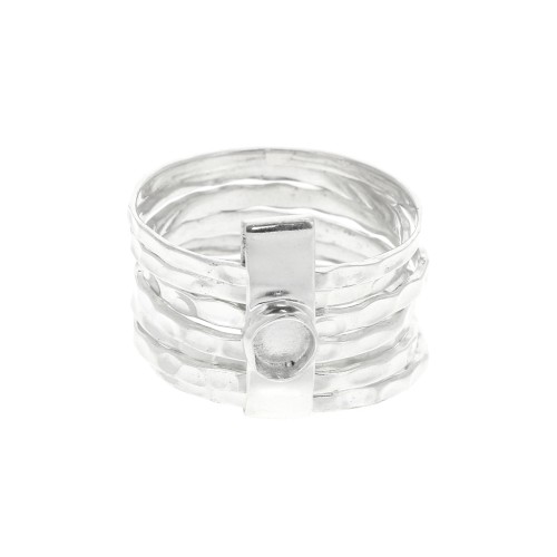 Bague semainier pour cabochon 4 mm - Taille 52 - Argent 925 x1