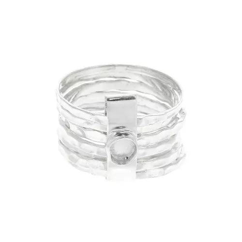 Bague semainier pour cabochon 4 mm - Taille 54 - Argent 925 x1