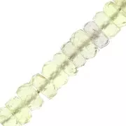 Perles Heishi rondelles facettées - en pierre gemme 5.5x2 mm - Quartz Jaune x20
