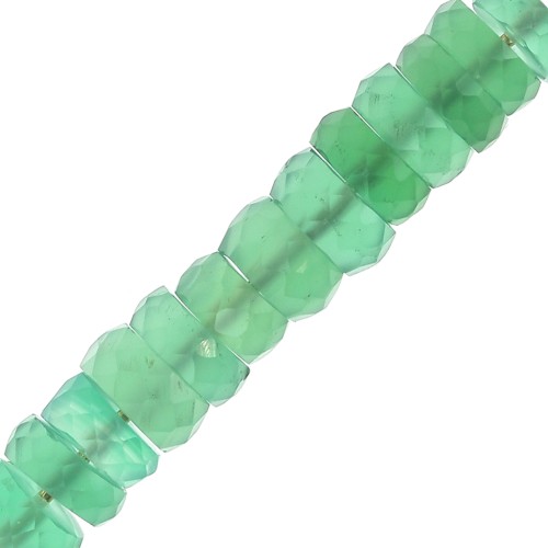Perles rondelles facettées - Heishi pierre gemme teintée 5.5x3 mm - Onyx Vert x20