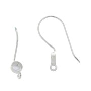 Crochets d'oreilles ronds porte cabochon 4 mm - Argent 925 x2