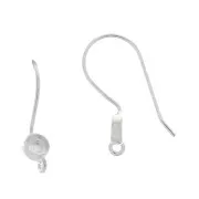 Crochets d'oreilles ronds porte cabochon 4 mm - Argent 925 x2