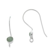 Crochets d'oreilles ronds porte cabochon 4 mm - Argent 925 x2