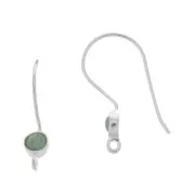 Crochets d'oreilles ronds porte cabochon 4 mm - Argent 925 x2