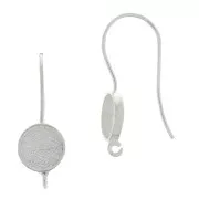Crochets d'oreilles ronds porte cabochon 8 mm - Argent 925 x2