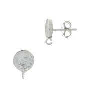 Clous d'oreilles ronds porte cabochon 8 mm - Argent 925 x2