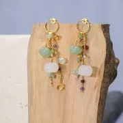 Boucles d'oreilles cercle évidé - porte cabochon 4 mm - Argent 925 x2