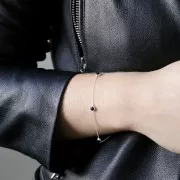 Bracelet Forçat 19.5 cm sertis pour cabochons 4mm - Argent 925 Doré à l'or fin x1