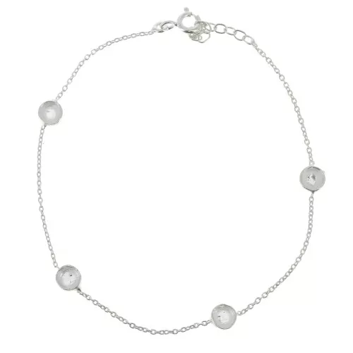 Bracelet maille Forçat 19.5 cm - sertis pour cabochons 4mm - Argent 925 x1