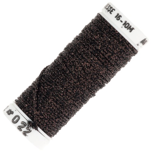 Fil à broder métallisé tressé 16 Au ver à soie - Marron Cuivré (022) x10m