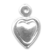 Breloques coeur 10 mm Placage argent fin x4