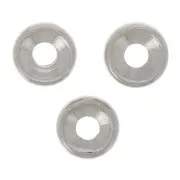 Perles rondelles 5 mm - Placage argent finx4