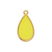 Breloque goutte résine époxy effet vitrail 22.5x12 mm Doré à l'or fin - Jaune x1|raw }}