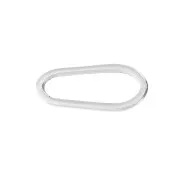 Intercalaire ovale asymétrique 17x7 mm - Placage Argent fin vieilli x1