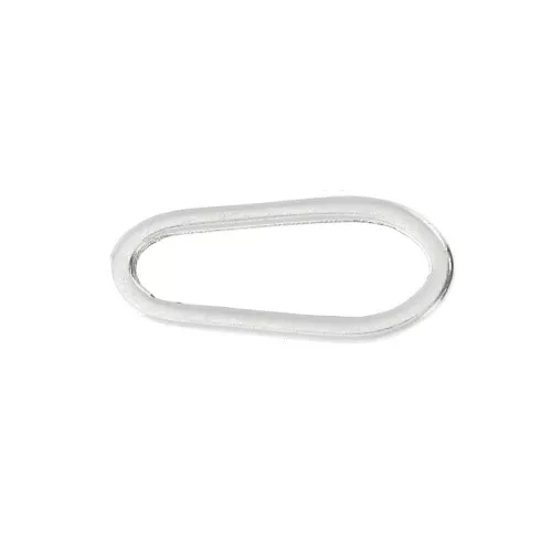 Intercalaire ovale asymétrique 17x7 mm - Placage Argent fin vieilli x1