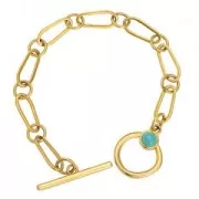 Intercalaire ovale asymétrique 17x7 mm - Placage Argent fin vieilli x1