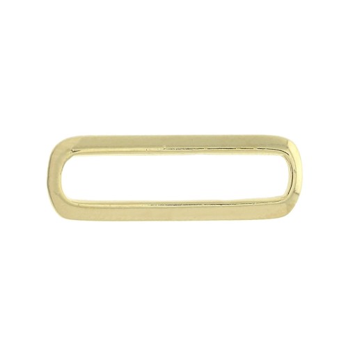 Intercalaire rectangle arrondi bombé 20x6.5 mm en zamac - Doré à l'or fin x1