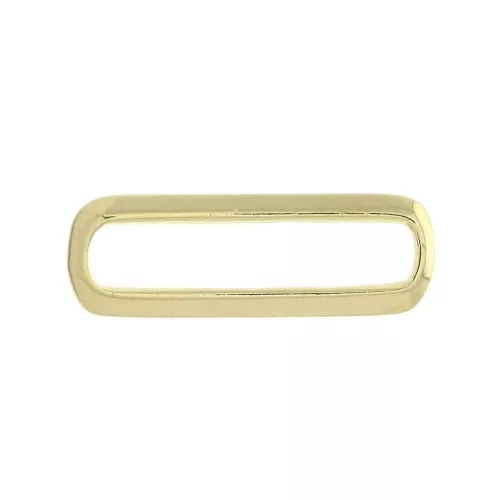 Intercalaire rectangle arrondi bombé 20x6.5 mm en zamac - Doré à l'or fin x1