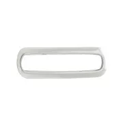 Intercalaire rectangle arrondi bombé 20x6.5 mm en zamac - Placage Argent fin vieilli x1