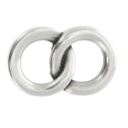 Intercalaire 2 anneaux entrelacés 23x15 mm en zamac - Placage Argent fin vieilli x1