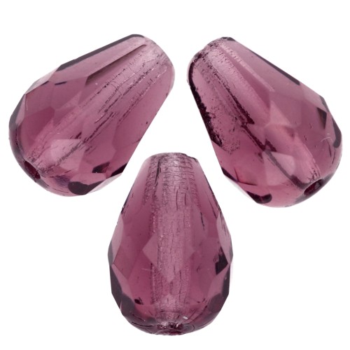 Poires facettées 7x5 mm Amethyst x25