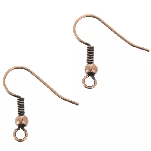Crochets d'oreilles boules 18 mm cuivré vieilli x6