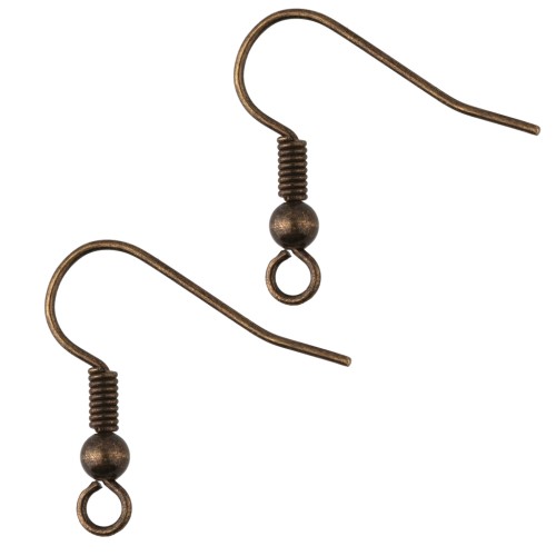 Crochets d'oreilles boules 18 mm - Bronze x6
