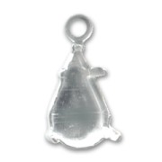 Serti griffe pendentif pour cabochon PureCrystal 4300/4328 10x6 mm - Rhodié x1