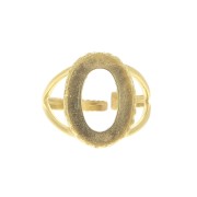 Bague réglable pour cabochon 18x13 mm - Doré à l'or fin x1|raw }}