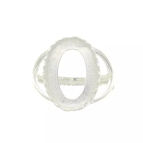 Bague réglable pour cabochon 18x13 mm - Placage Argent fin x1