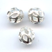 Perles rondes filigranées 4 mm - Argenté x20