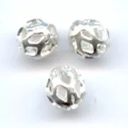 Perles rondes filigranées 4 mm - Argenté x20