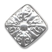 Perle Losange en résine CCB 37 mm Argenté x 1